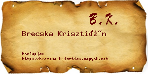 Brecska Krisztián névjegykártya